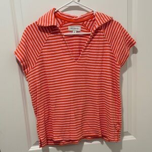 Free Assembly Pink & Orange Striped Muscle Tee